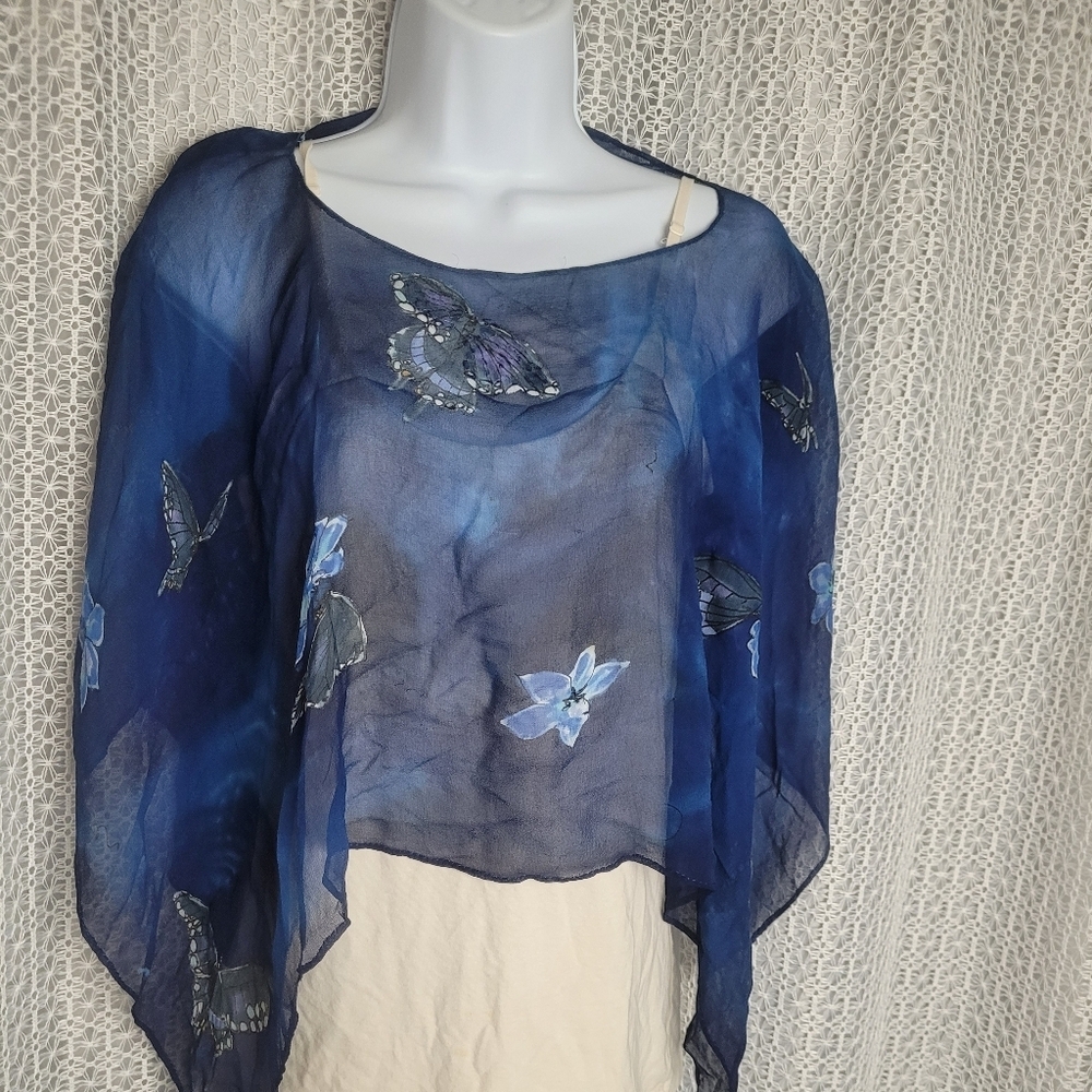Tank top short caftan butterfly design